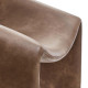 Contemporary Unique Curve Tan Vegan Leather Accent Chair